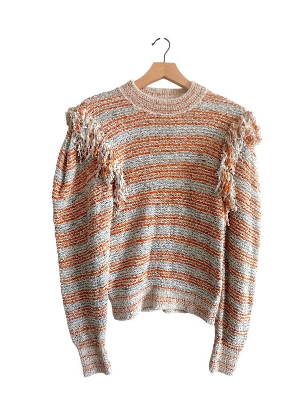 NWT Ulla Johnson Arquette Fringed Pullover Sweater Lily Multi Size P XS New